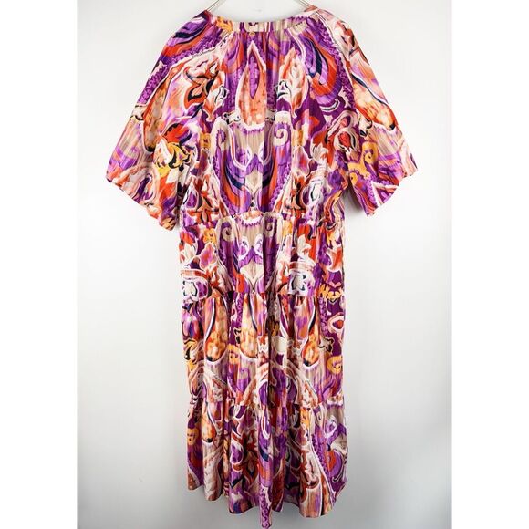 Chico's 40th Anniversary Paisley Tiered Dress Chicos 4 (XXL Size 20) - Picture 3 of 8